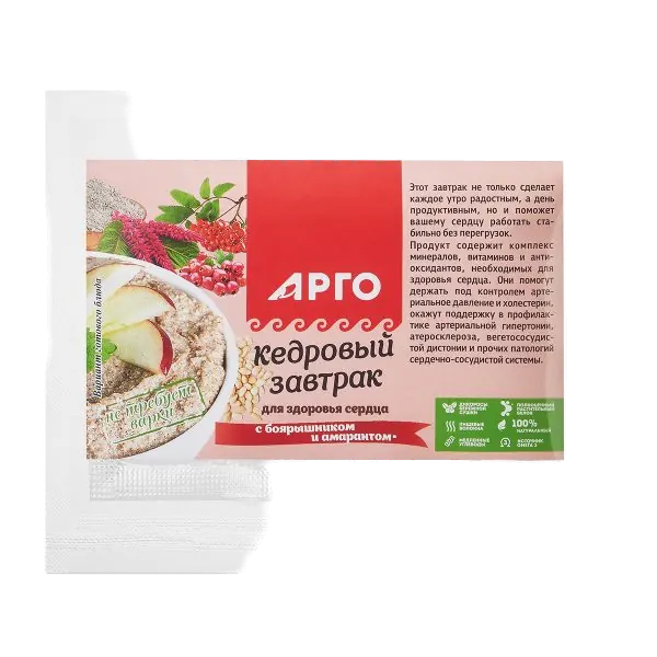 Кедровый завтрак для сердца с боярышником и амарантом
