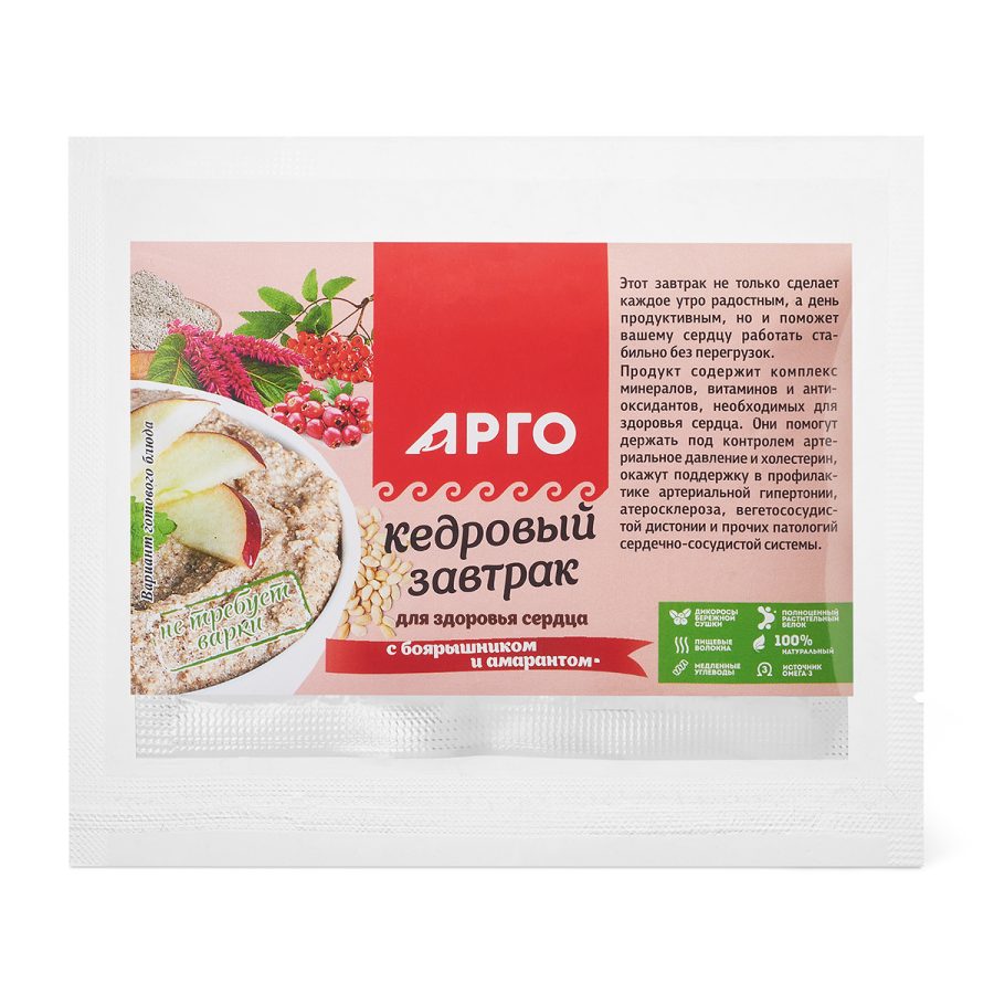 Кедровый завтрак для сердца с боярышником и амарантом