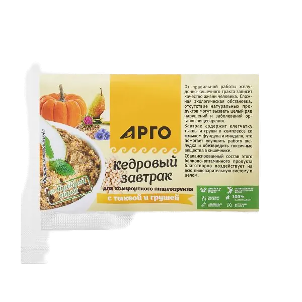 Завтрак кедровый для комфортного пищеварения с тыквой и грушей